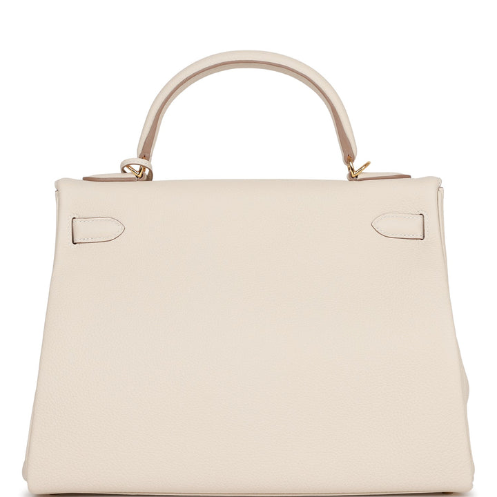Hermes Kelly 32 Retourne Craie Togo Gold Hardware