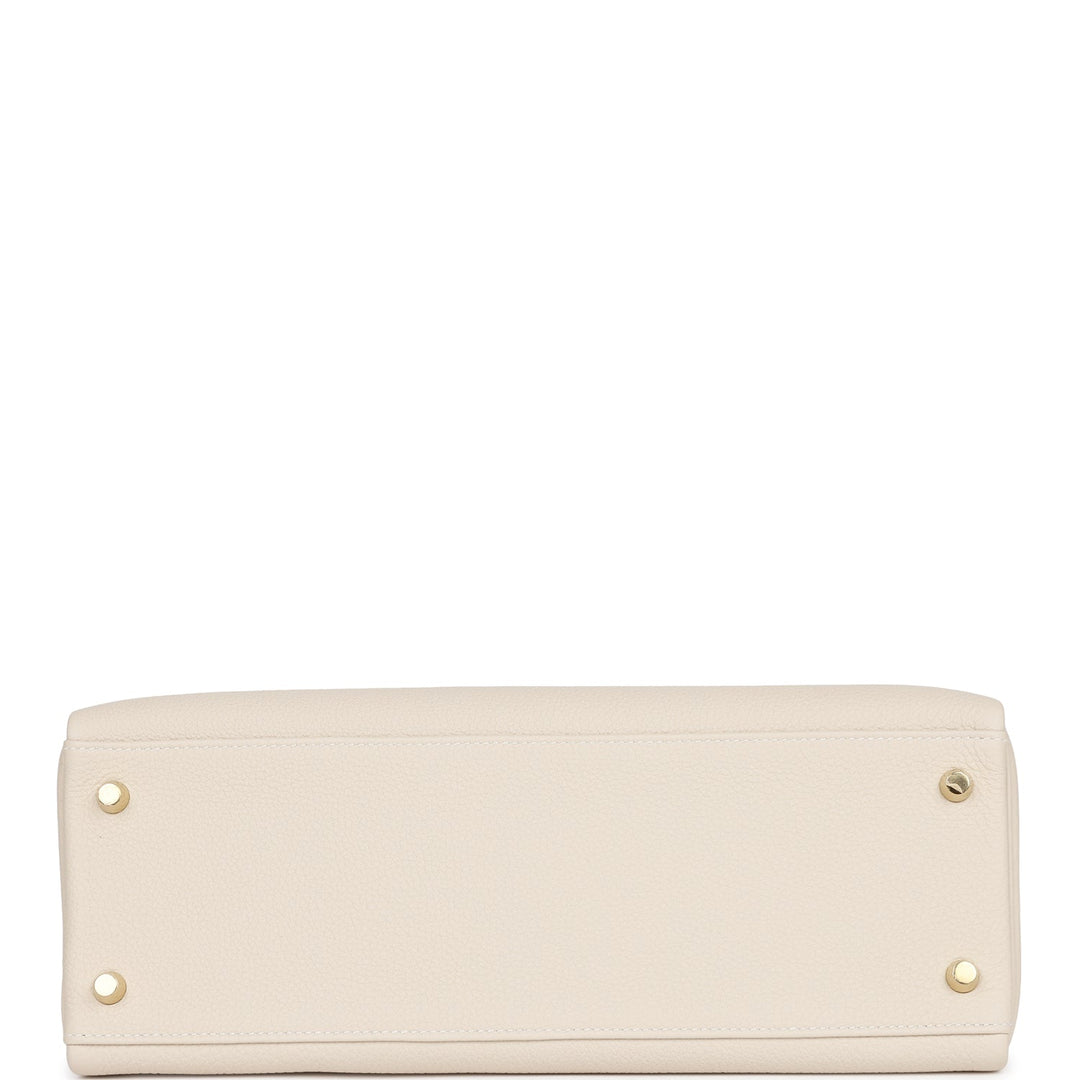 Hermes Kelly 32 Retourne Craie Togo Gold Hardware