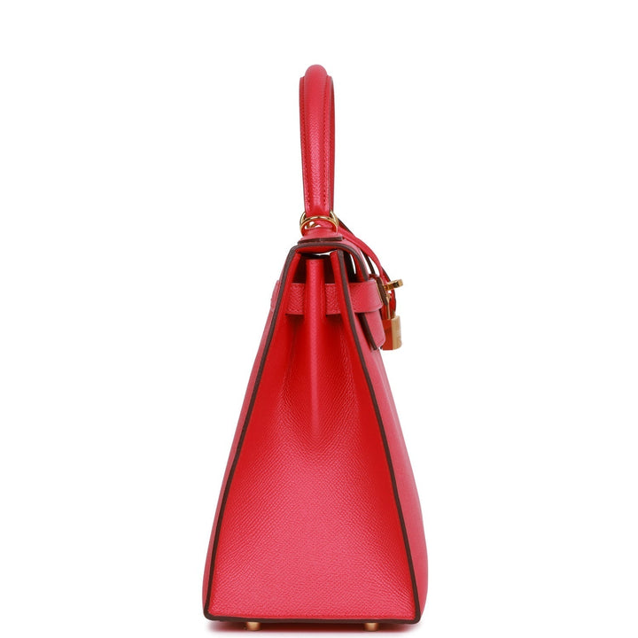 Hermes Kelly 28 Sellier Rose Extreme Epsom Gold Hardware