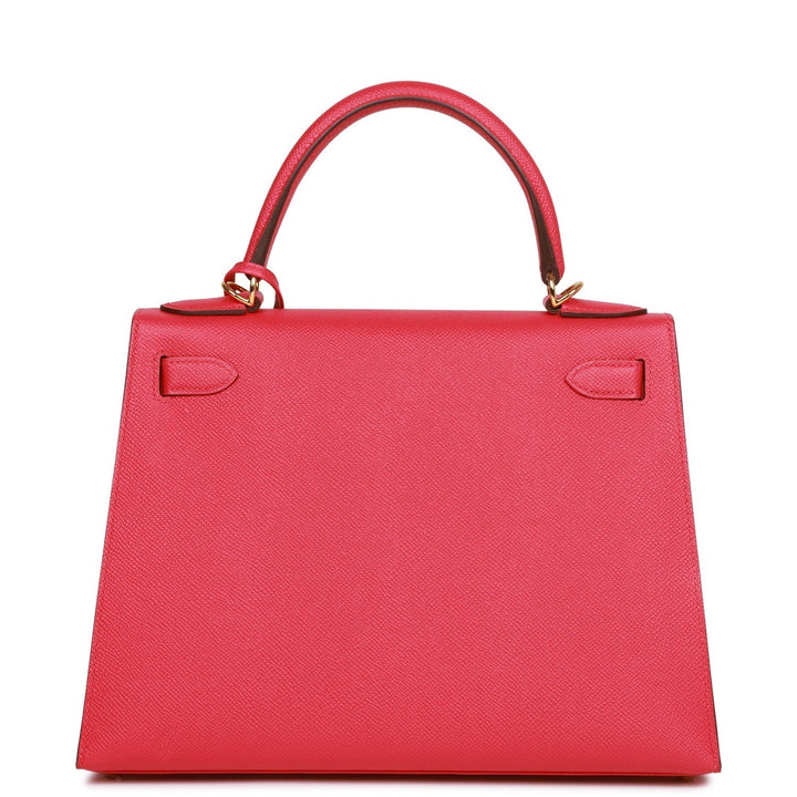 Hermes Kelly 28 Sellier Rose Extreme Epsom Gold Hardware