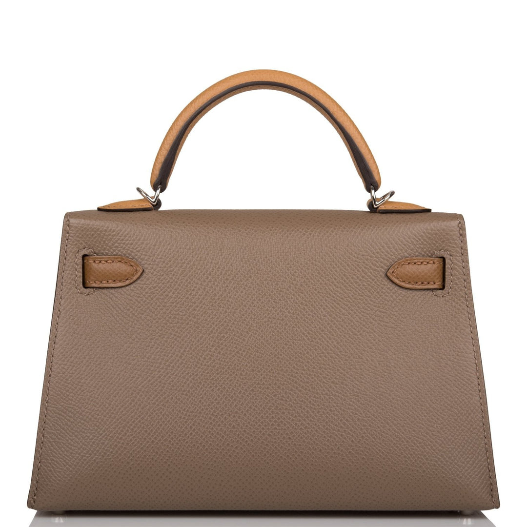 Top quality Hermes Kelly Sellier 20 Etoupe, Alezan and Biscuit Epsom Palladium Hardware
