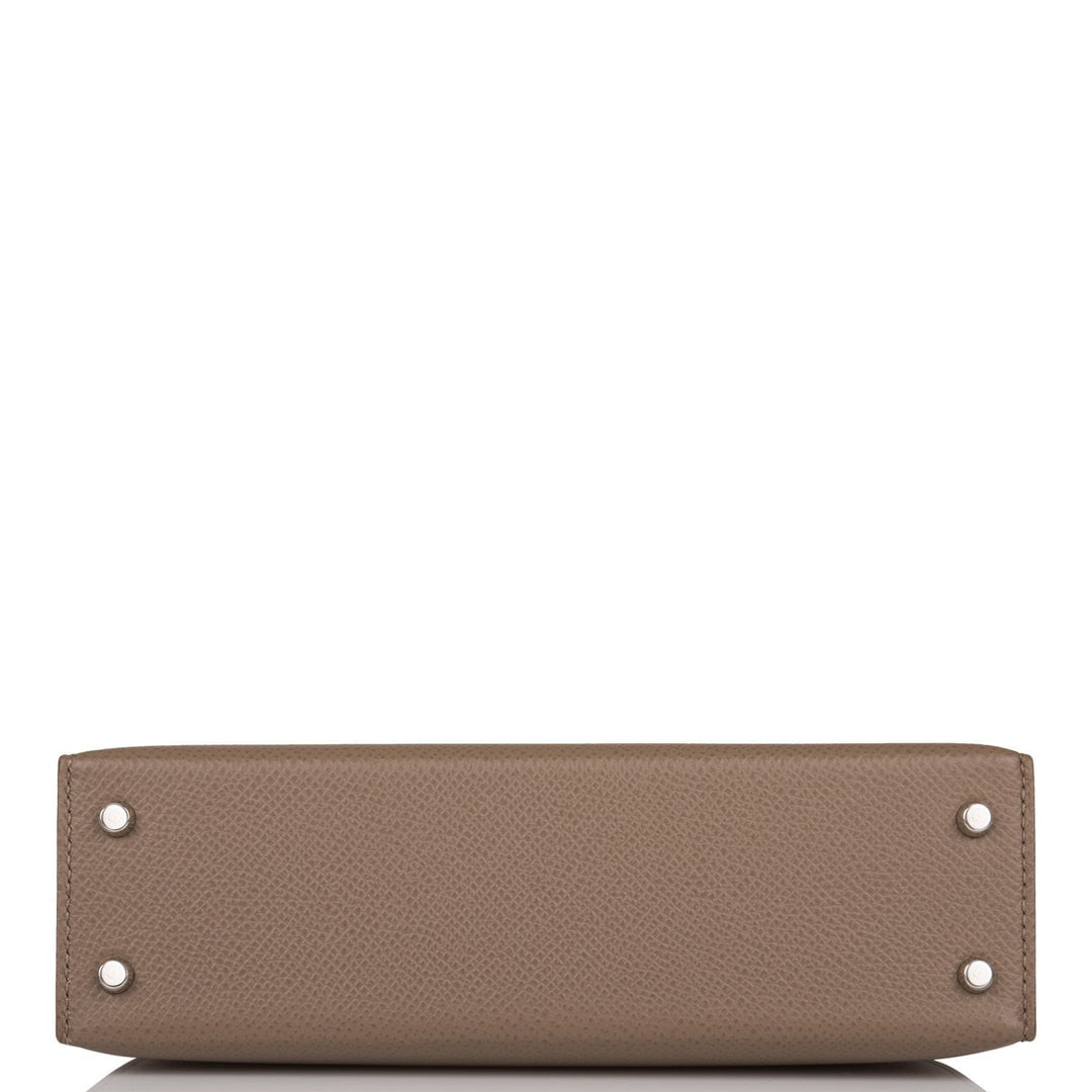 Top quality Hermes Kelly Sellier 20 Etoupe, Alezan and Biscuit Epsom Palladium Hardware