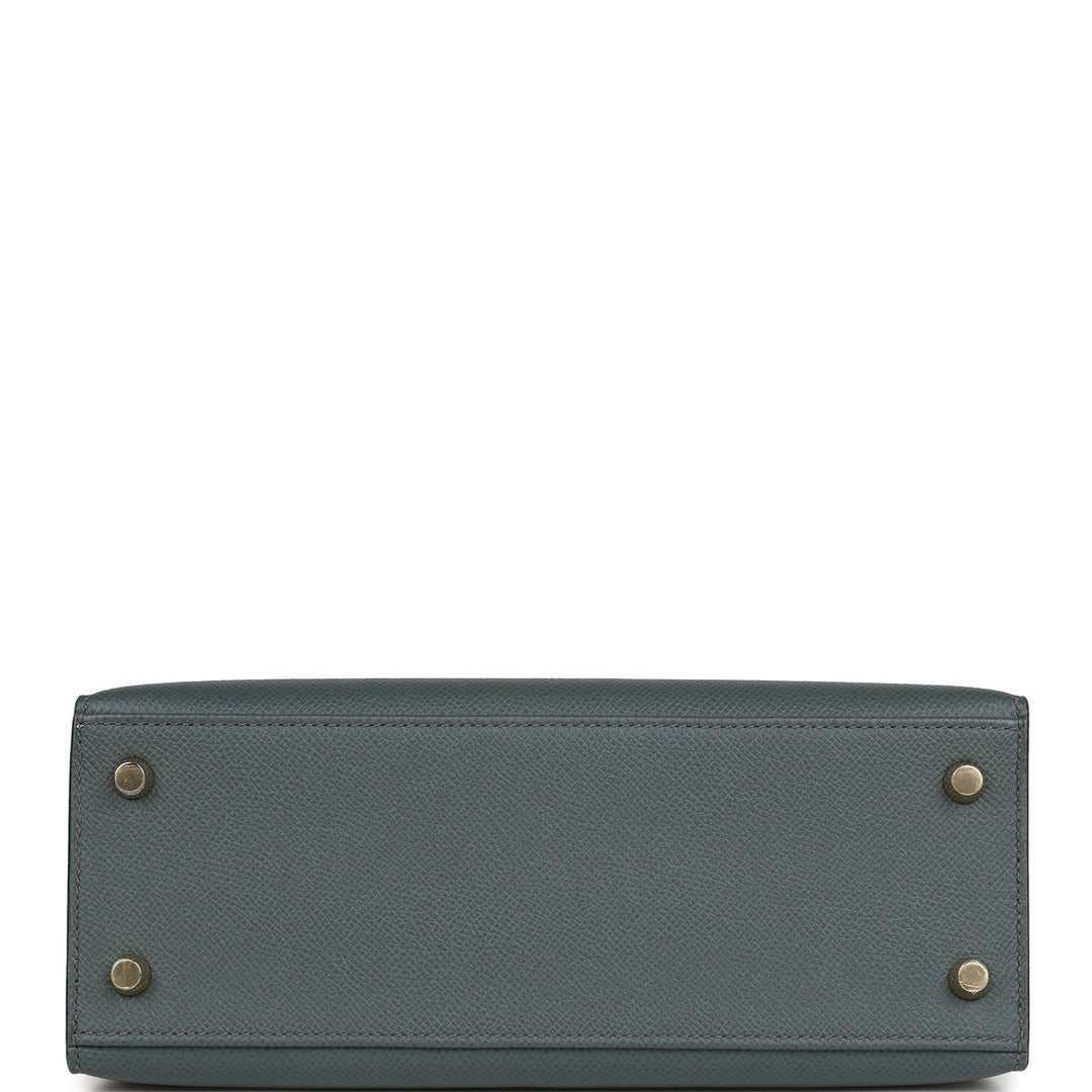 Hermes Kelly 25 Sellier Bleu Orage Epsom Gold Hardware