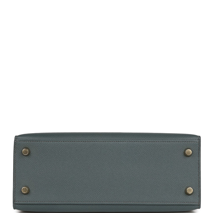 Hermes Kelly 25 Sellier Bleu Orage Epsom Gold Hardware