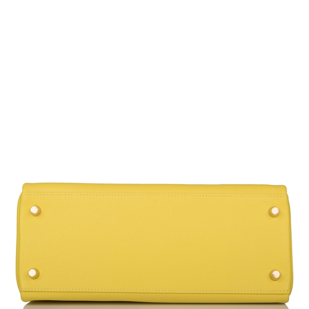 Hermes Kelly 28 Retourne Lime Evercolor Gold Hardware