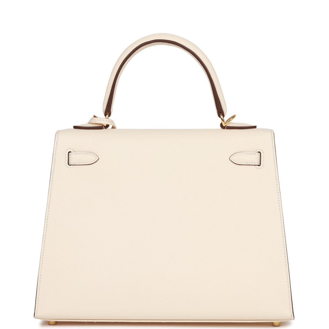 Hermes Kelly 25 Sellier Nata Epsom Gold Hardware