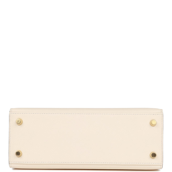 Hermes Kelly 25 Sellier Nata Epsom Gold Hardware