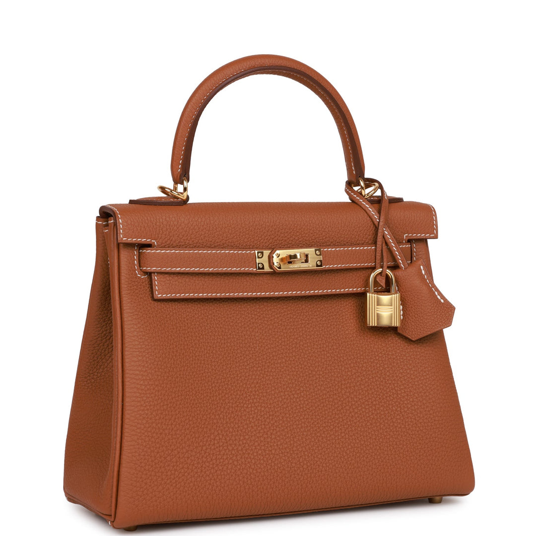 Top quality Hermes Kelly Retourne 25 Gold Togo Gold Hardware