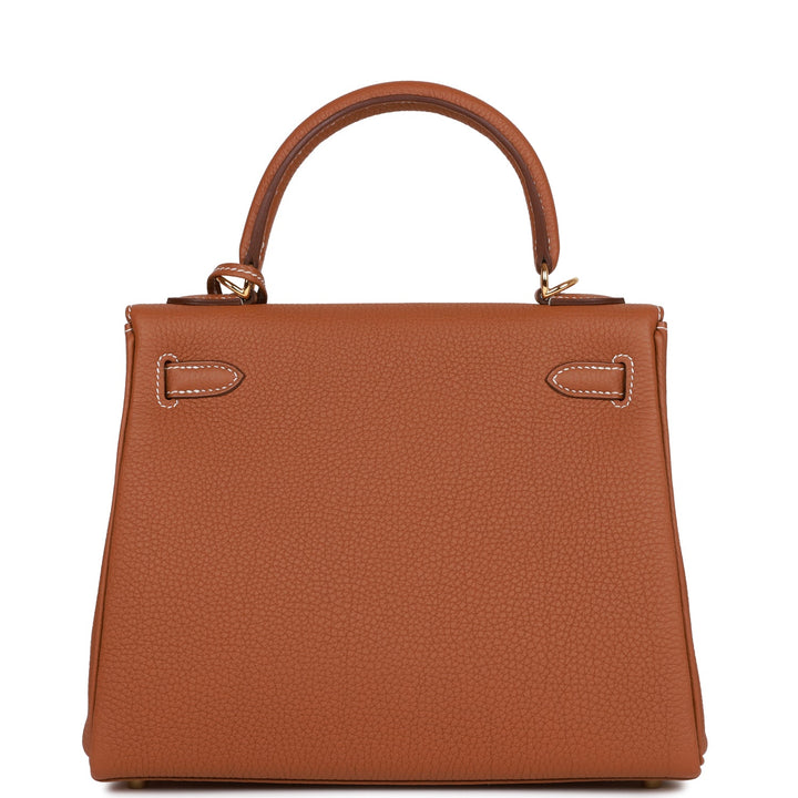 Top quality Hermes Kelly Retourne 25 Gold Togo Gold Hardware