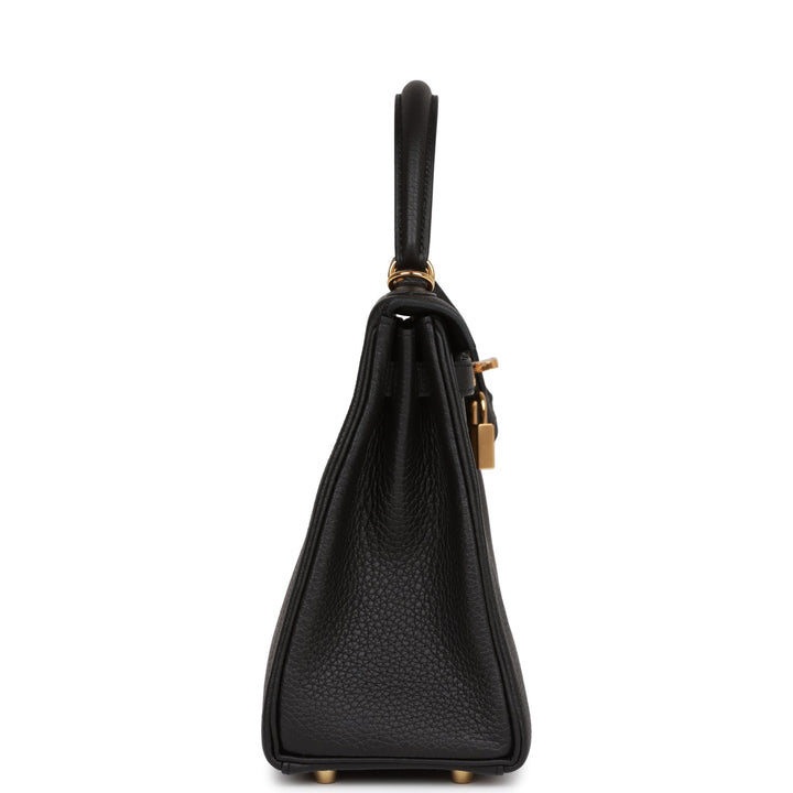 Top quality Hermes Kelly Retourne 25 Black Togo Gold Hardware