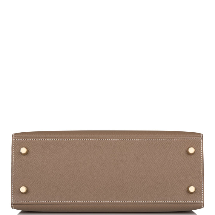 Hermes Kelly 25 Sellier Etoupe Epsom Gold Hardware
