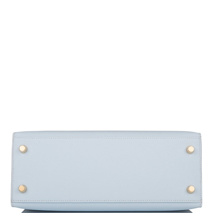 Hermes Kelly 25 Sellier Bleu Brume Epsom Gold Hardware