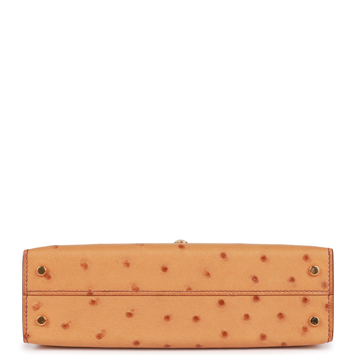Hermes Kelly 20 Sellier Gold Ostrich Gold Hardware