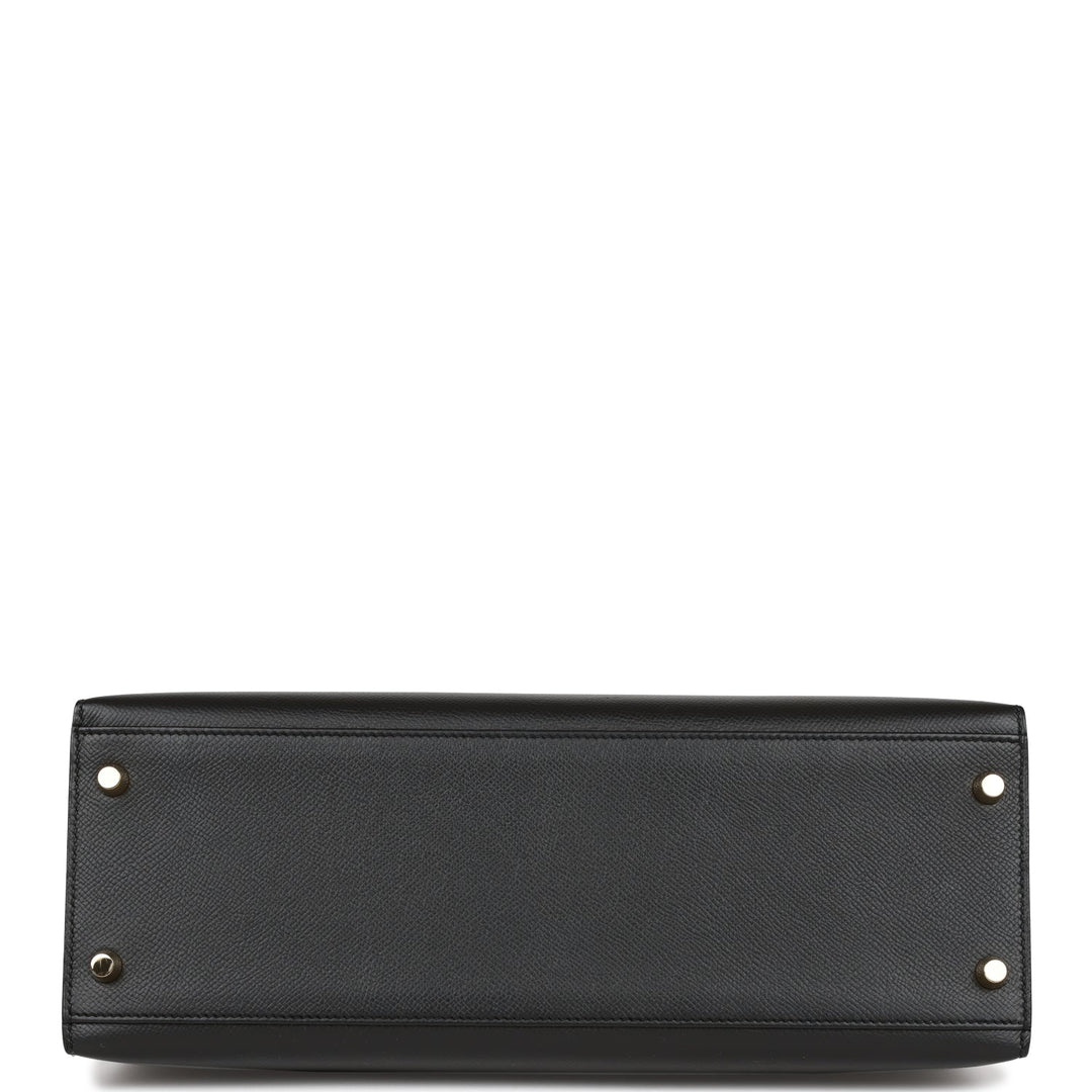Hermes Kelly 32 Sellier Black Epsom Gold Hardware
