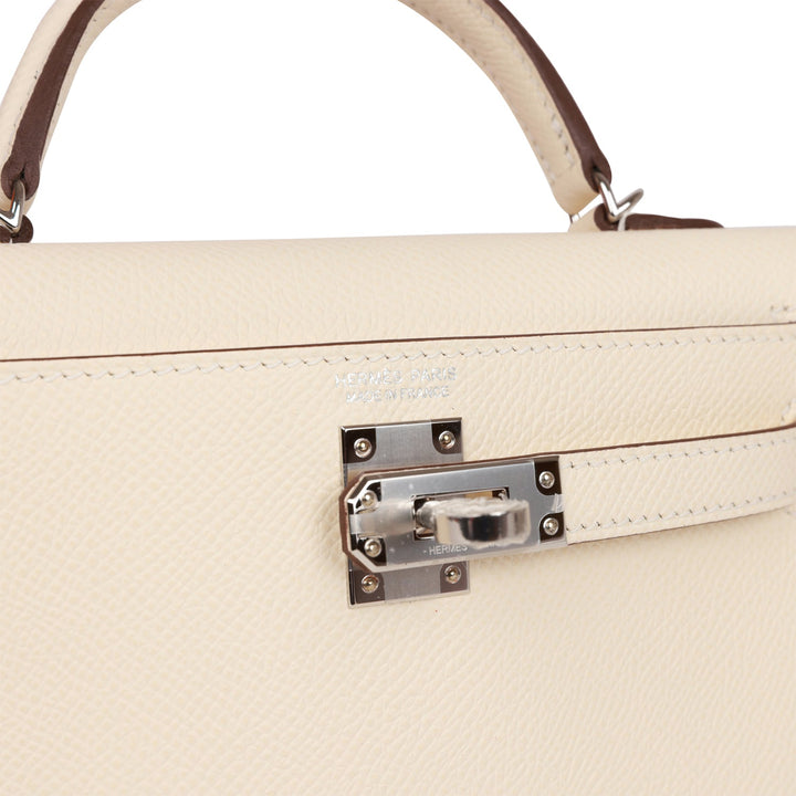 Top quality Hermes Kelly Sellier 20 Nata Epsom Palladium Hardware