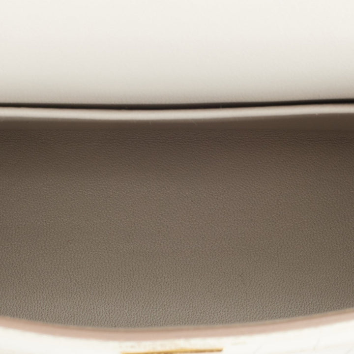 Hermes Kelly 20cm Sellier Beton Matte Alligator Gold Hardware