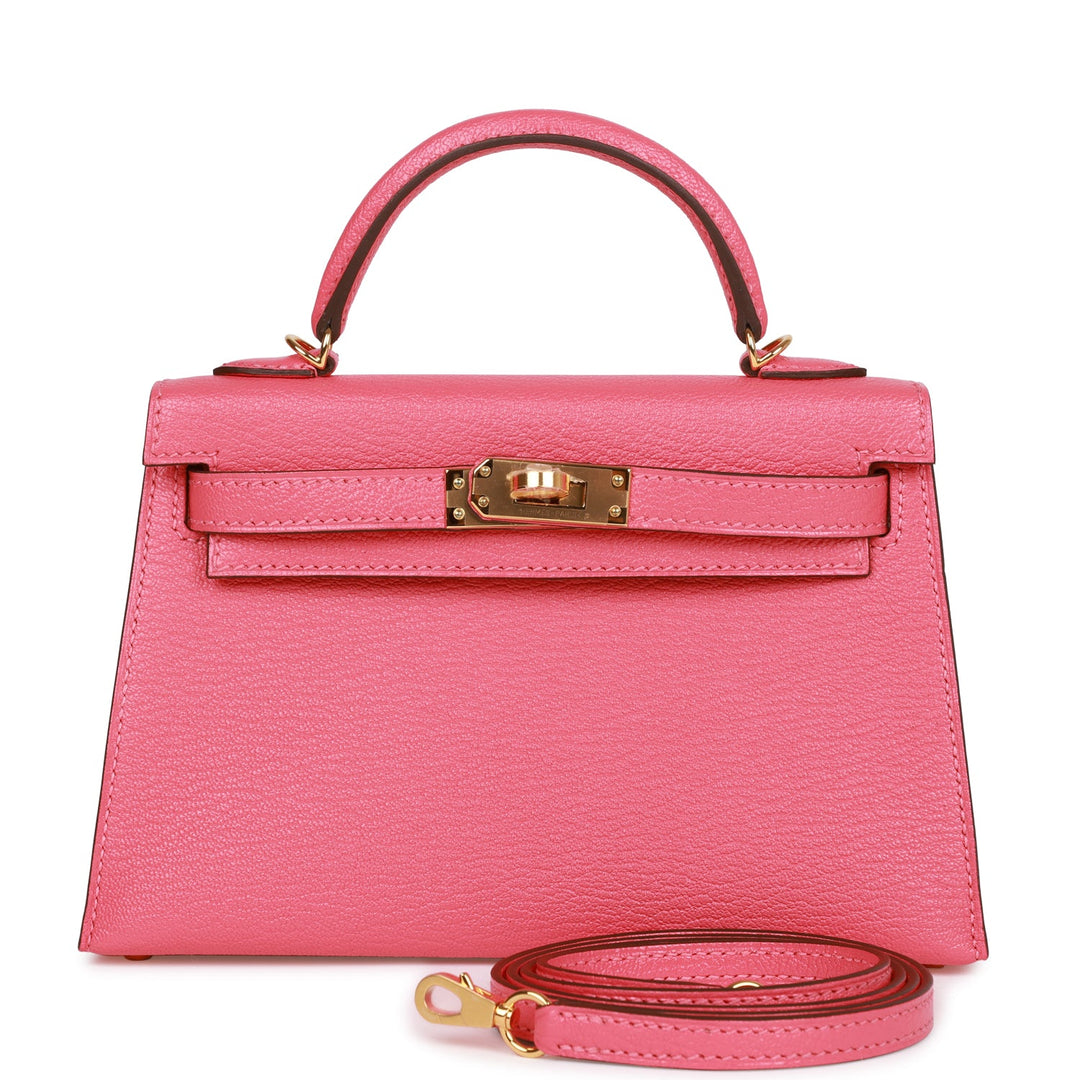 Hermes Kelly 20 Sellier Rose Lipstick Chèvre Gold Hardware