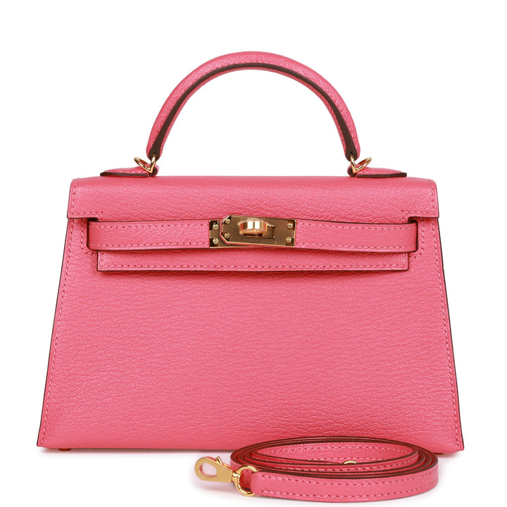 Hermes Kelly 20 Sellier Rose Lipstick Chèvre Gold Hardware