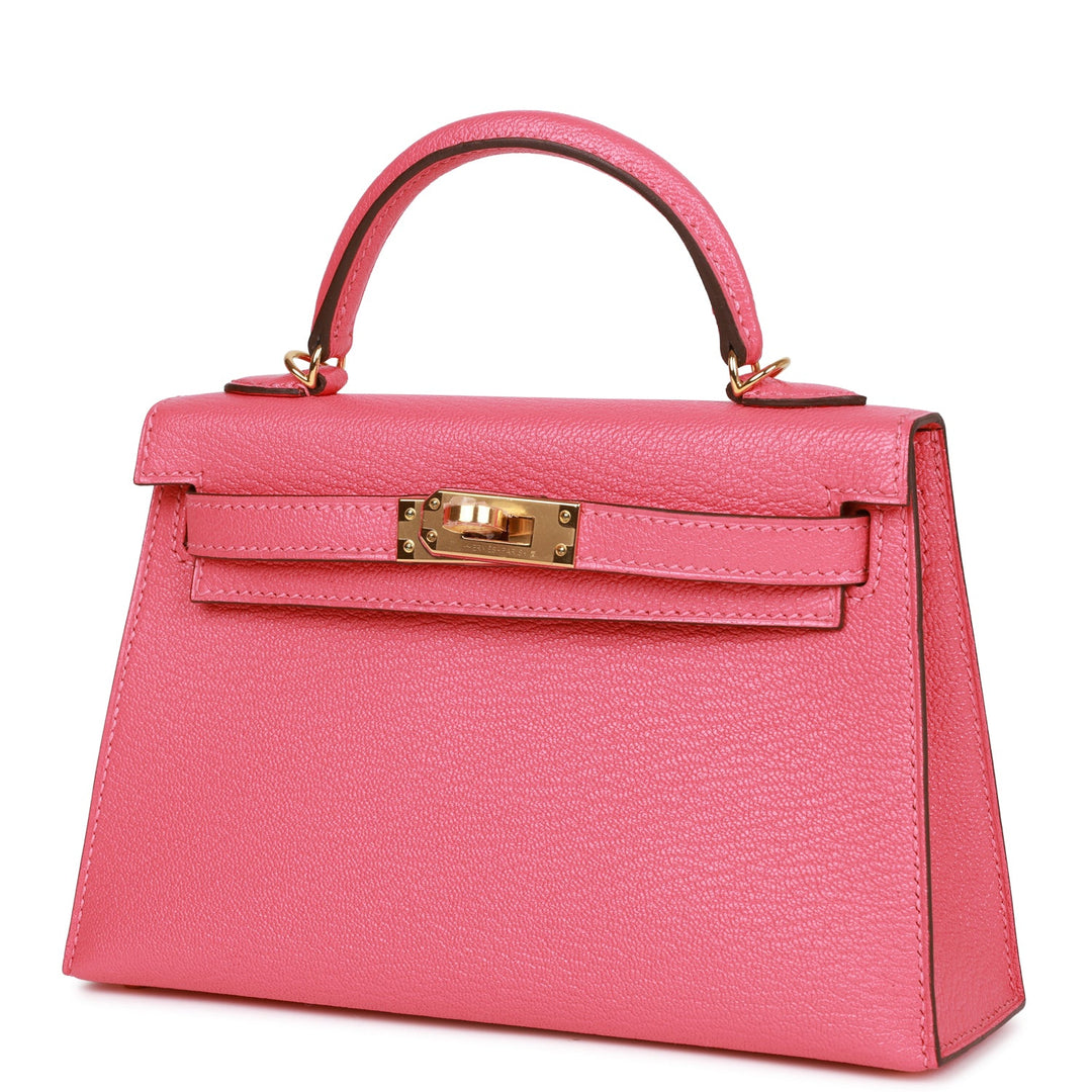 Hermes Kelly 20 Sellier Rose Lipstick Chèvre Gold Hardware