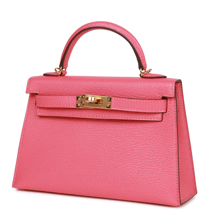 Hermes Kelly 20 Sellier Rose Lipstick Chèvre Gold Hardware