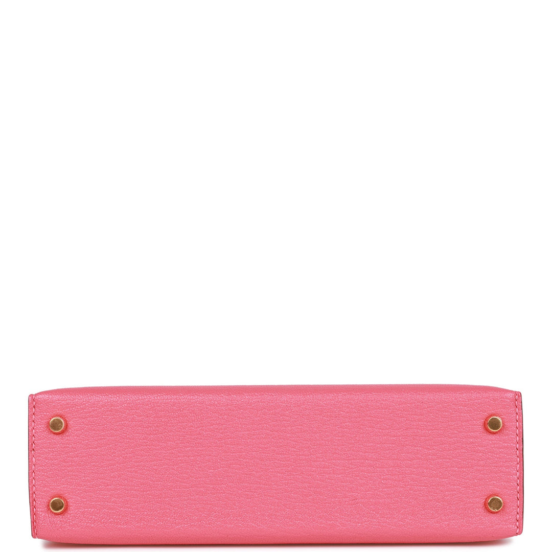 Hermes Kelly 20 Sellier Rose Lipstick Chèvre Gold Hardware