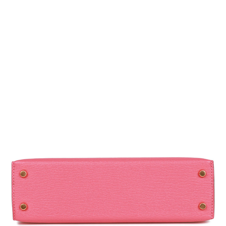 Hermes Kelly 20 Sellier Rose Lipstick Chèvre Gold Hardware
