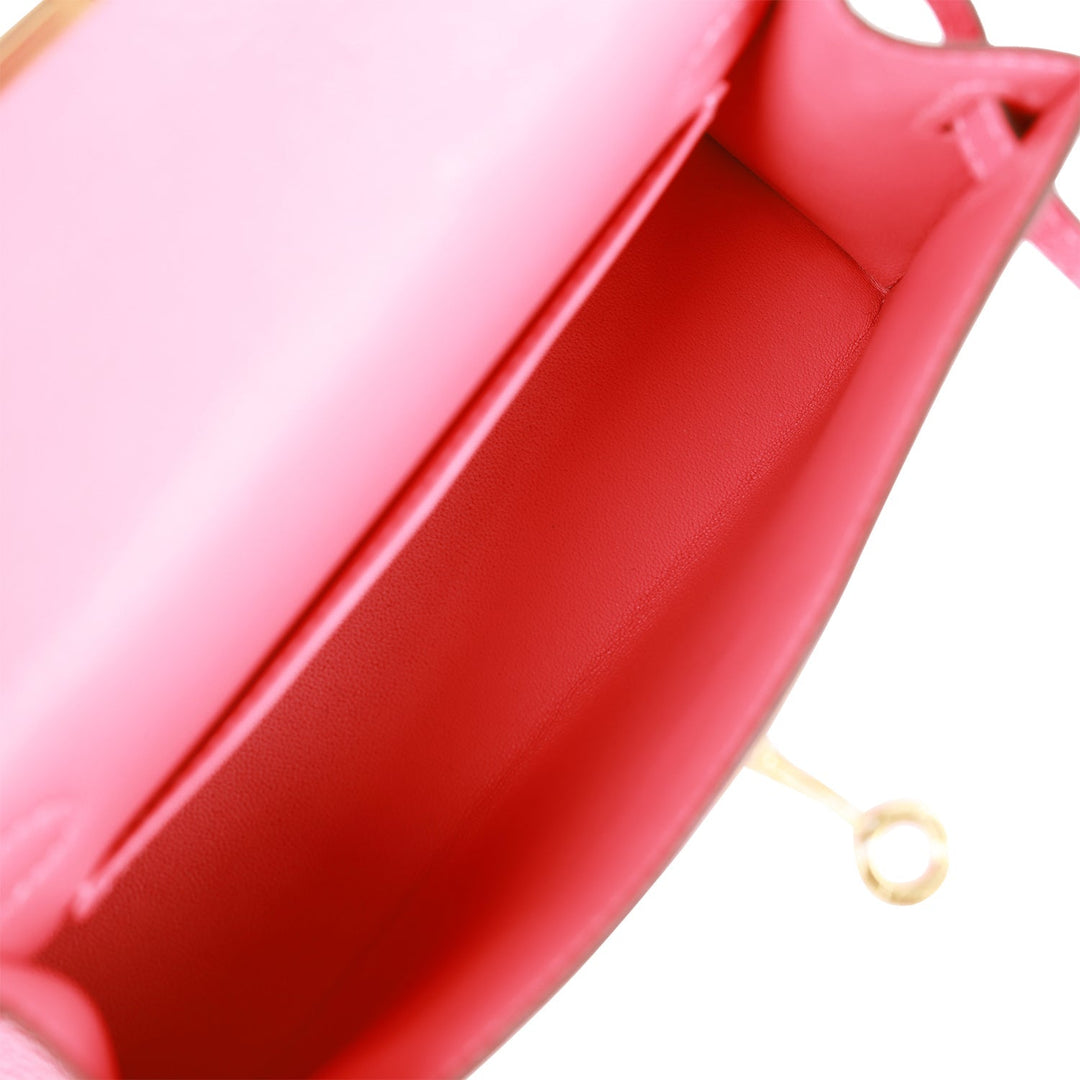 Hermes Kelly 20 Sellier Rose Lipstick Chèvre Gold Hardware
