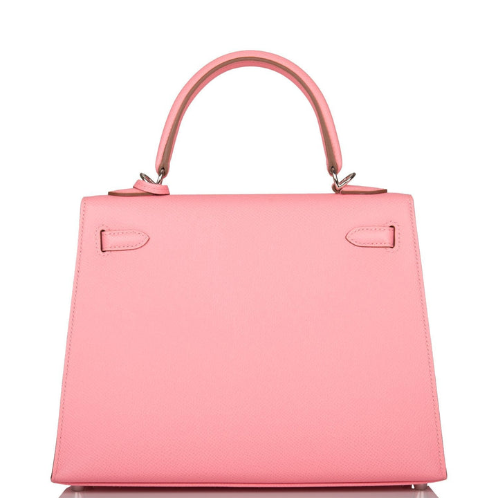 Hermes Kelly 25 Sellier Rose Confetti Epsom Palladium Hardware