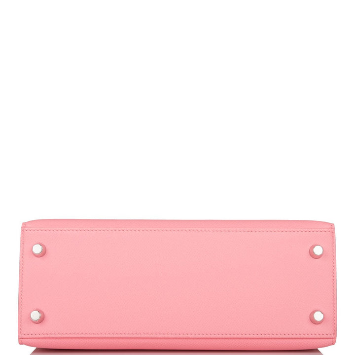 Hermes Kelly 25 Sellier Rose Confetti Epsom Palladium Hardware