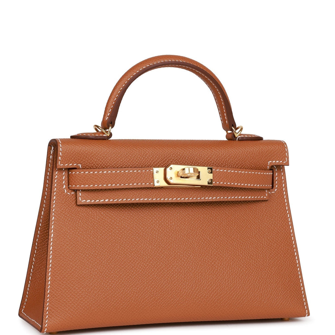 Hermes Kelly 20 Sellier Gold Epsom Gold Hardware