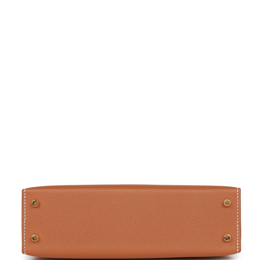 Hermes Kelly 20 Sellier Gold Epsom Gold Hardware