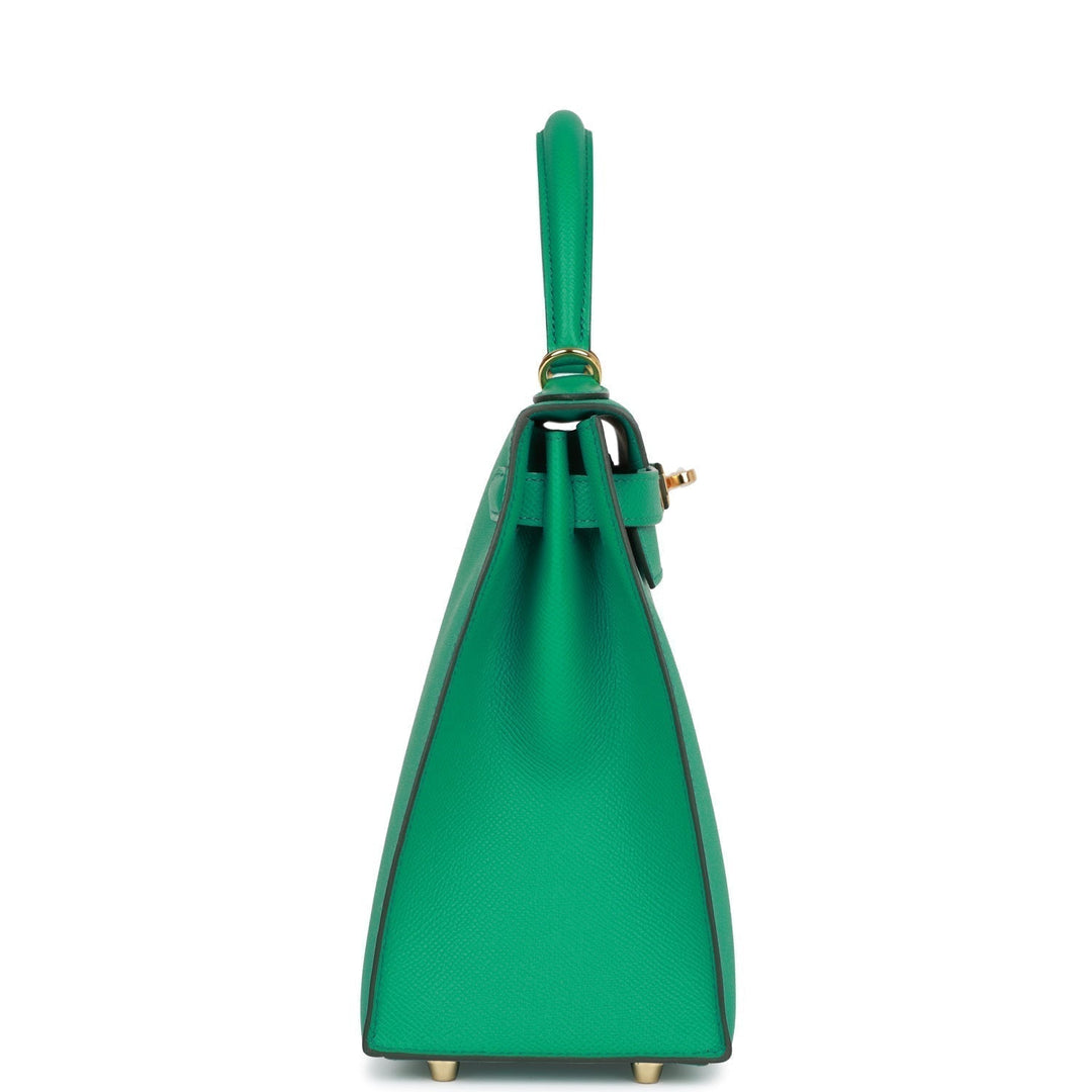 Hermes Kelly 28 Sellier Vert Jade Epsom Gold Hardware