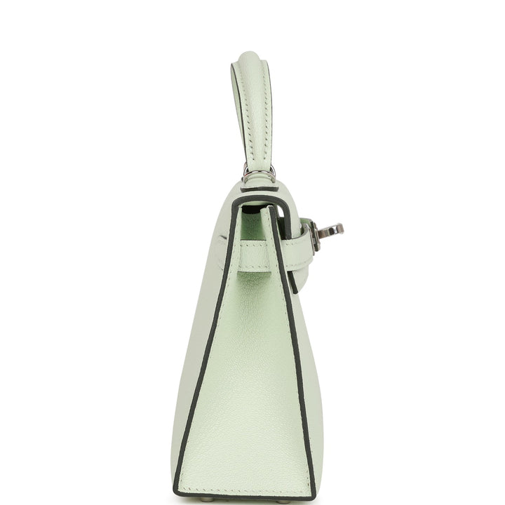 Hermes Kelly 20 Sellier Vert Fizz Chevre Palladium Hardware