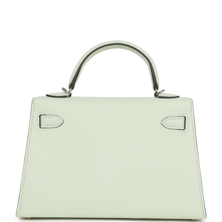 Hermes Kelly 20 Sellier Vert Fizz Chevre Palladium Hardware
