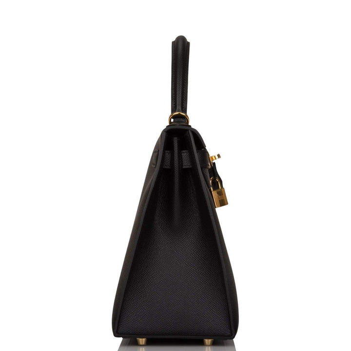 Hermes Kelly 28 Sellier Black Epsom Gold Hardware