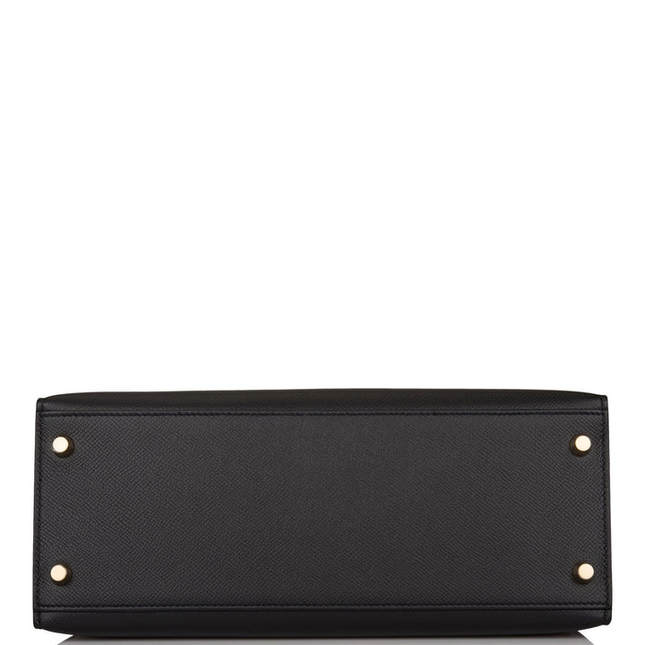 Hermes Kelly 28 Sellier Black Epsom Gold Hardware