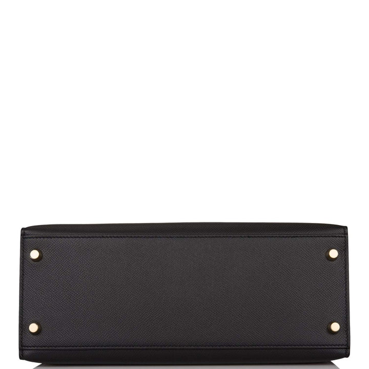Hermes Kelly 28 Sellier Black Epsom Gold Hardware