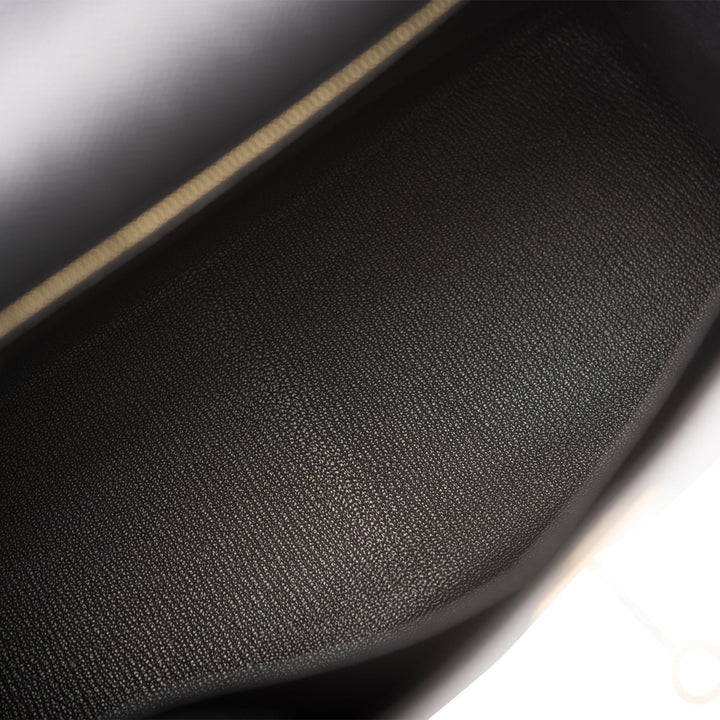 Hermes Kelly 28 Sellier Black Epsom Gold Hardware