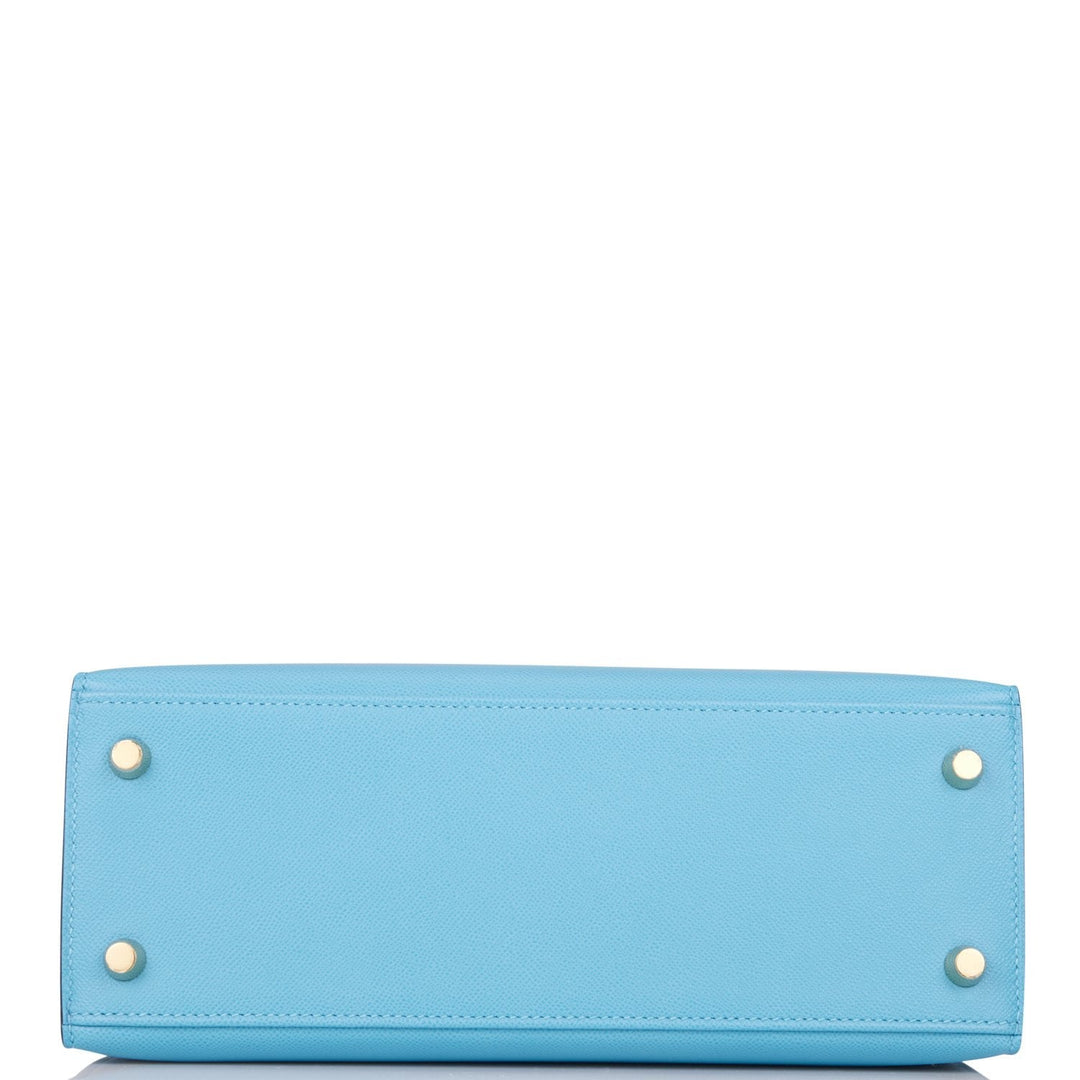Hermes Kelly 25 Sellier Bleu du Nord Epsom Gold Hardware