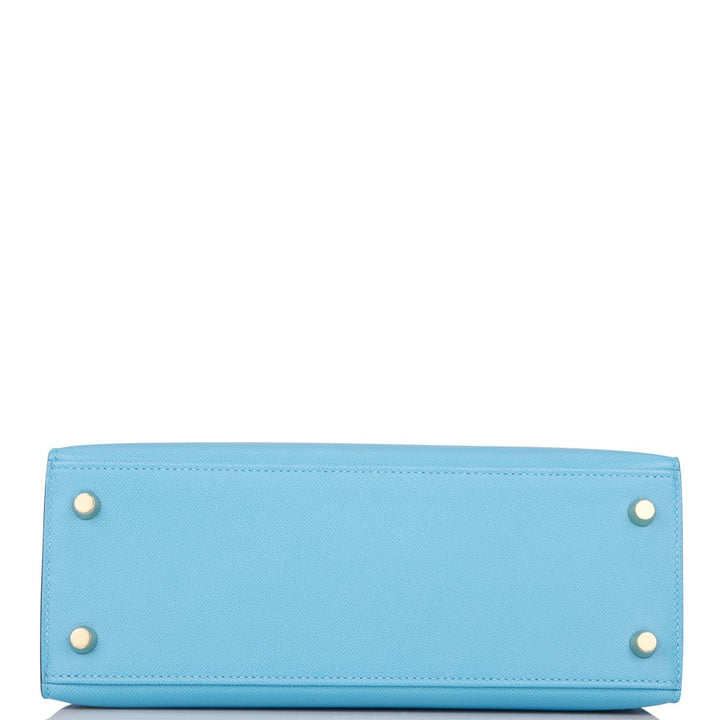 Hermes Kelly 25 Sellier Bleu du Nord Epsom Gold Hardware