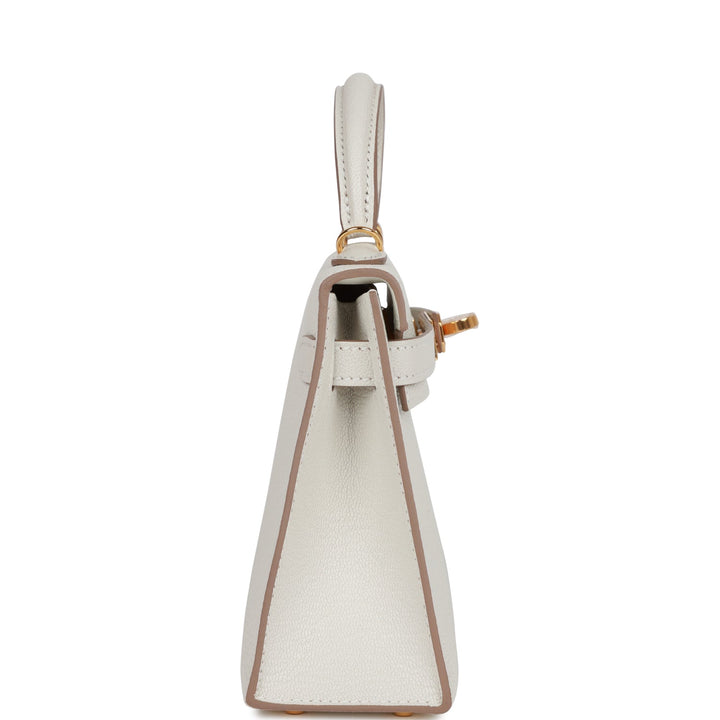 Hermes Kelly 20 Sellier Mushroom Chèvre Gold Hardware