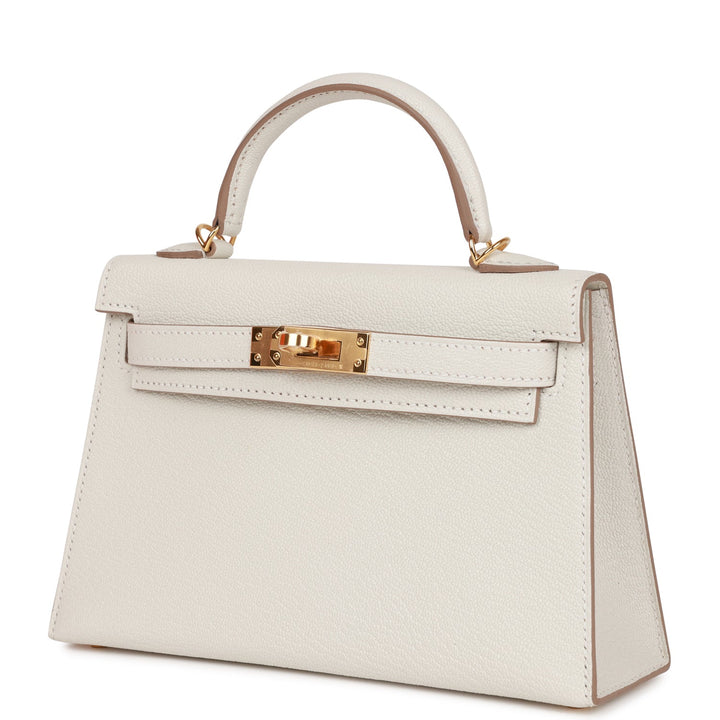 Hermes Kelly 20 Sellier Mushroom Chèvre Gold Hardware