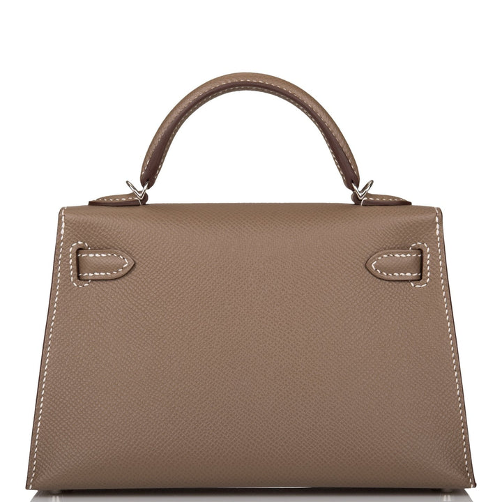 Hermes Kelly 20 Sellier Etoupe Epsom Palladium Hardware