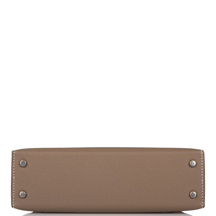 Hermes Kelly 20 Sellier Etoupe Epsom Palladium Hardware