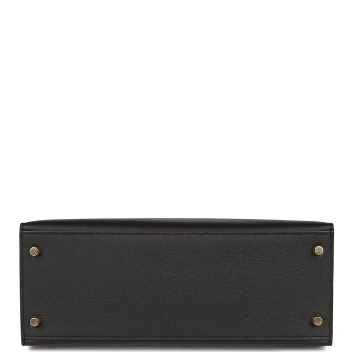 Hermes Kelly 28 Sellier Black Epsom Gold Hardware