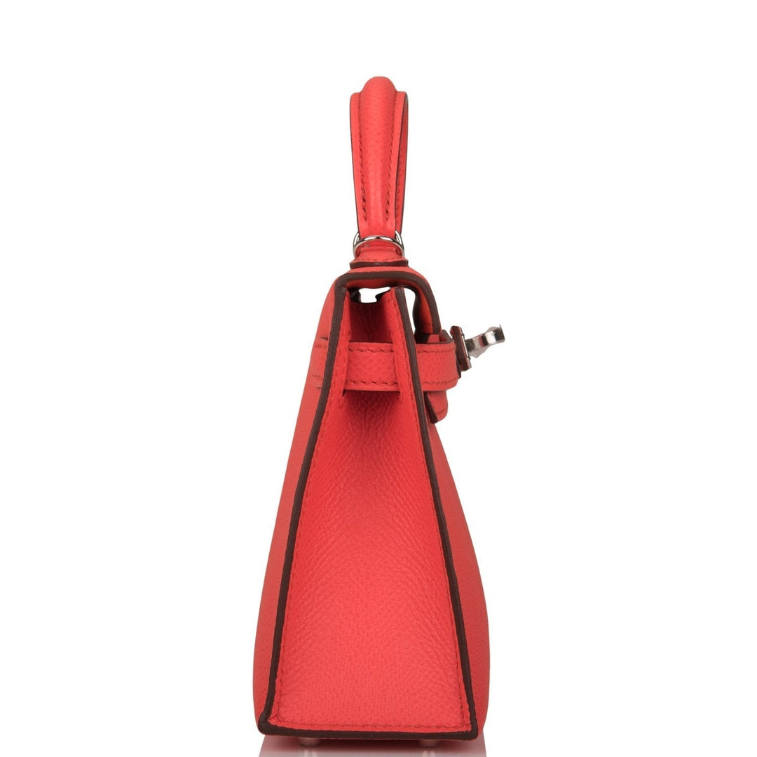 Hermes Kelly 20 Sellier Rose Texas Epsom Palladium Hardware