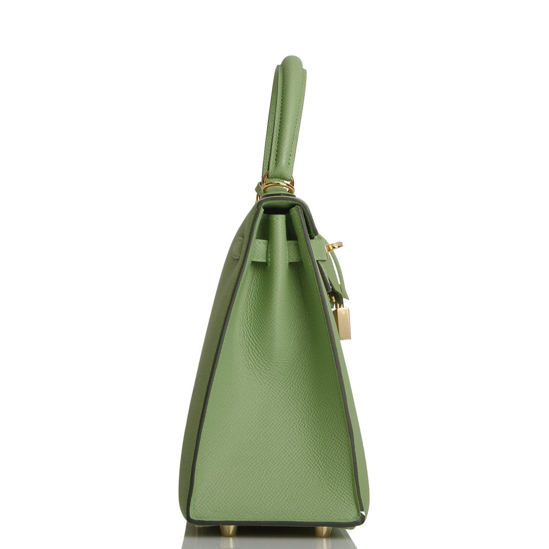 Hermes Kelly 25 Sellier Vert Criquet Epsom Gold Hardware