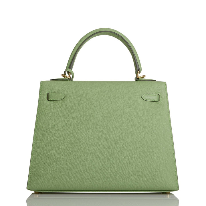 Hermes Kelly 25 Sellier Vert Criquet Epsom Gold Hardware