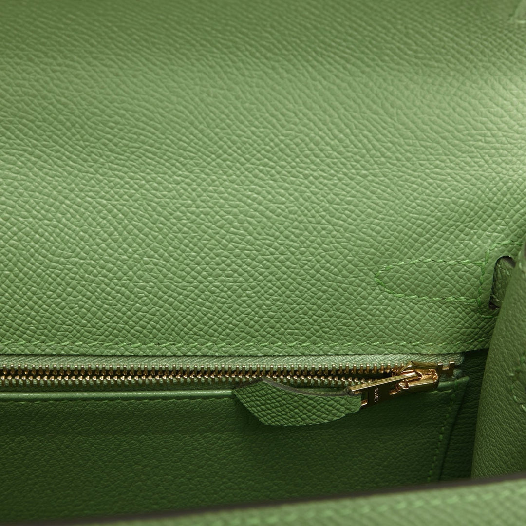 Hermes Kelly 25 Sellier Vert Criquet Epsom Gold Hardware