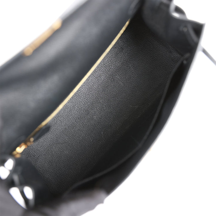 Hermes Kelly 28 Sellier Black Epsom Gold Hardware